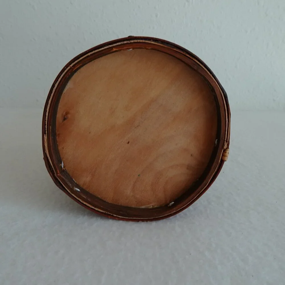 Handmade Wood Tree Bark Pitcher Vase 7.5” Vintage Rustic Natural Earthy Textured